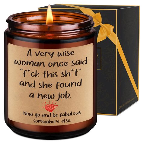 PRICES MAY VARY. Congrats on new job gift for women; Printed with a fun saying “a very wise woman once said ‘f this s’ and she found a new job now go and be fabulous somewhere else”, which makes it a new job candle gift for your favorite coworker, colleague, best coworker, bestie, office friend, work friend, work bff, boss, employee, nurse, teacher or any coworker friend at works A hit for any occasion; Perfect as a new job gift, new job gifts for women, going away gift, coworker leaving gifts, Boss Farewell Gift Ideas, Coworkers Last Day Of Work Ideas, Employee Leaving Gift Ideas, New Job Gifts Ideas For Her, Co Worker Leaving Gift Ideas Diy, Coworker Leaving Gift Basket, Congrats On New Job, Teacher Coworker Gifts, Thrift Diy