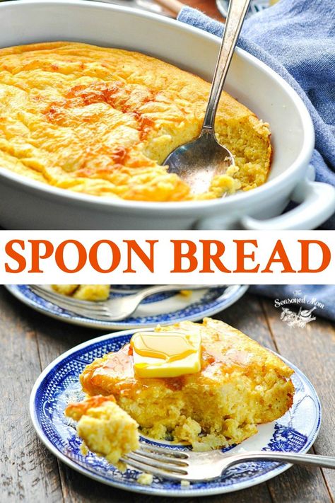 Spoon Bread Recipe Jiffy, Spoon Bread Recipe, Corn Spoon Bread, Easy Side Dishes, Spoon Bread, Bakery Items, Thanksgiving Dinner Recipes, Plat Simple, Recipes Thanksgiving