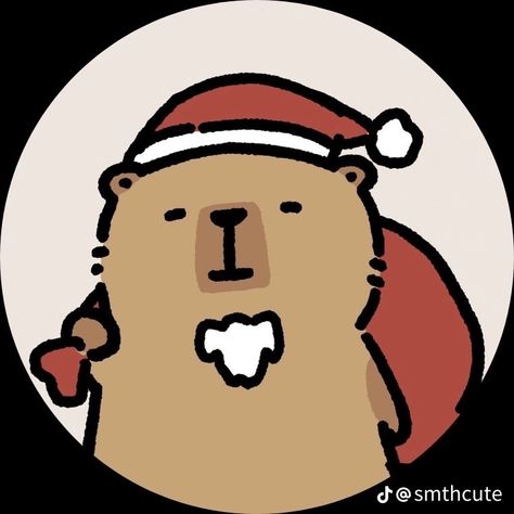 Capybara Christmas Wallpaper, Cappy Berra Cute, Capybara App Icon, Caby Bara, Christmas Capybara, Santa Pictures, Cartoon Profile Pics, Cute Doodles, Christmas Wallpaper