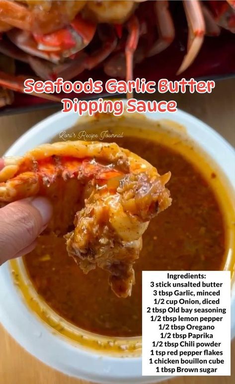 Seafood Dipping Sauce, Boil Recipes, Seafood Dish Recipes, Seafood Boil Recipes, Trini Food, Spring Food, Dip Sauce, Seafood Sauce, Delicious Seafood Recipes