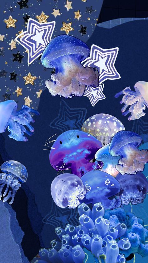 #jellyfish Phone Wallpaper Themes, Dr Mundo, Jellyfish Pictures, Aquarium Pictures, Moon And Stars Wallpaper, Pretty Wallpapers Tumblr, Jellyfish Art, Desktop Wallpaper Art, Star Wallpaper