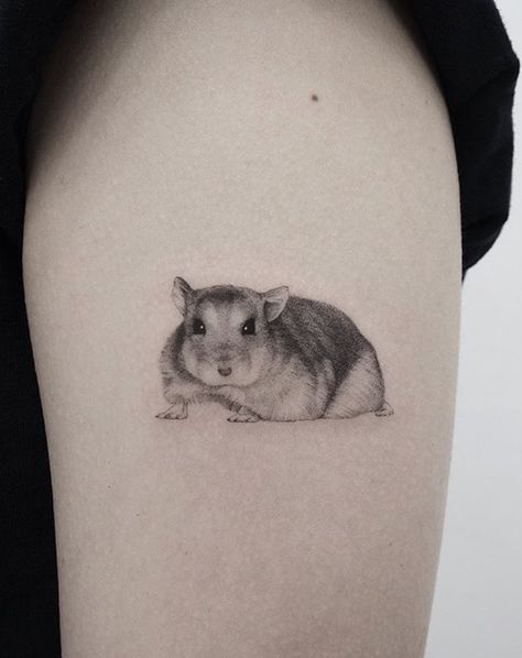 Small Hamster Tattoo, Hamster Tattoo Ideas, Hamster Tattoo Minimalist, Hamster Tattoo, Tattoos Of Animals, Croatian Tattoo, Mouse Tattoo, Rat Tattoo, Simple Forearm Tattoos