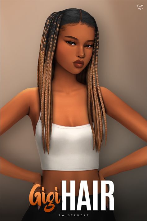 Twistedcatcc Sims 4, Sims 4 Native American Cc, Hair The Sims 4, Gigi Hair, Afro Hair Sims 4 Cc, Sims 4 Afro Hair, Sims 4 Curly Hair, Sims 4 Black Hair, Cc Hair