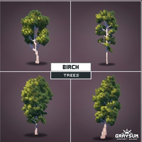 Graysun | Minecraft Builds | 🌳 Birch Trees - Minecraft 💾 Comment "Download" for my Patreon link. 📘 ‣ Minecraft Birch Tree assets ⛏ ‣ Built on Minecraft Java 1.21 🌅… | Instagram Minecraft Park, Custom Trees, Minecraft Landscape, Minecraft Tree, Fantasy Minecraft, Minecraft Kingdom, Minecraft Download, Minecraft Java, Minecraft Interior