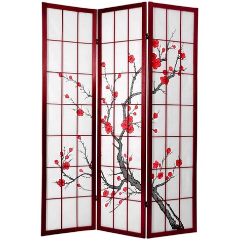 Shoji Screen | Wayfair Japanese Room Divider, Shoji Room Divider, Floor Screen, 4 Panel Room Divider, Shoji Screen, Japanese Room, Folding Room Dividers, Room Divider Screen, Divider Screen