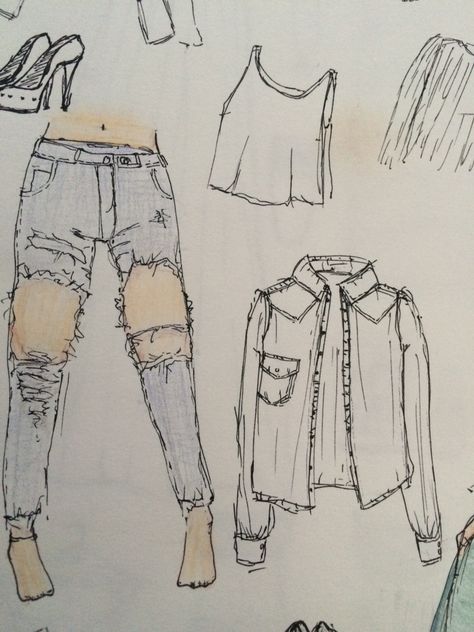 Ripped jean How To Draw Ripped Clothes, Short Blonde Balayage, Anime Shirt Drawing, Fine Hair Styles, Haircut Fine Hair, Layers Haircut, Bangs And Layers, Jeans Drawing, Shorts Drawing