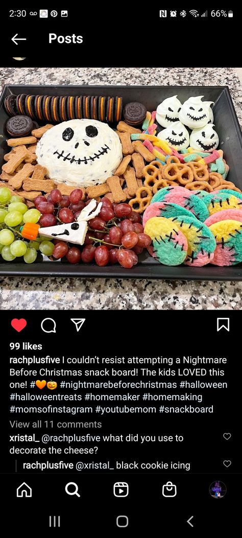 Oogie Boogie Charcuterie Board, Nightmare Before Christmas Birthday Party Food, Nightmare Before Christmas Snack Ideas, Nightmare Before Christmas Themed Snacks, Nightmare Before Christmas Themed Food, Nightmare Before Christmas Party Food Jack And Sally, Nightmare Before Christmas Food, Halloween Charcuterie, Christmas Birthday Party