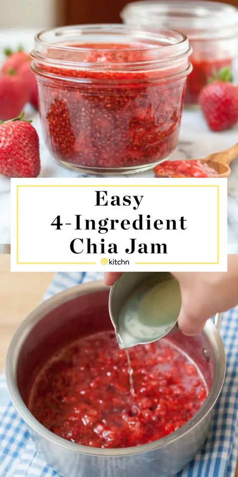 Chia Seed Jam Recipe, Chia Jam Recipe, Strawberry Chia Jam, Low Sugar Jam, What Is Healthy Food, Chia Seed Jam, Chia Recipe, Chia Seed Recipes, Chia Jam