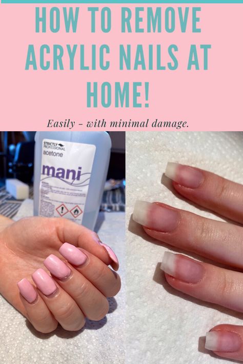 Remove Acrylic Nails At Home With Oil, How To Soak Off Acrylic Nails At Home, Soak Off Acrylic Nails, Take Off Acrylic Nails, Remove Fake Nails, Nails After Acrylics, Remove Acrylics, Remove Acrylic Nails, Dip Manicure