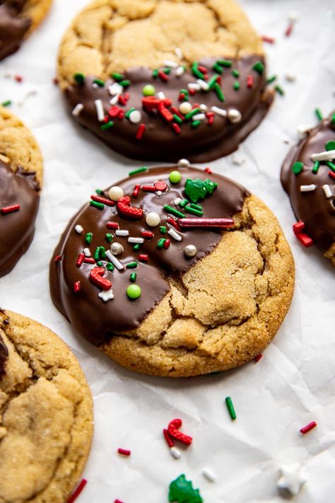 Storage and freezing Store these chipless chocolate chip cookies in an airtight container at room temperature for up to 5 days, or in the freezer for up to 3 months. To freeze the chocolate chip less cookie dough, scoop the dough into 2 Tbsp. balls and freeze in a single layer in an airtight container for up to 3 months. You can bake the frozen cookie dough from frozen, just add an extra minute or so to your bake time. Ovens vary. Make Ahead: You can make the cookie dough and chill it in the Freezer Cookie Dough, Pecan Pie Cookies, Cookies With Chocolate, Chocolate Melting Wafers, Chewy Peanut Butter Cookies, Frozen Cookie Dough, Holiday Sprinkles, Chewy Sugar Cookies, Crunchy Pecans