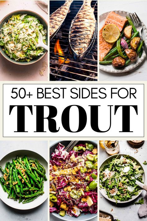 Wondering what the best side dishes for trout are? I've got you covered with this handy guide of 50+ simple sides. Side Dishes For Trout, Vegetable Side Dishes For Fish, Sides For Trout Dinner, Trout Side Dishes, Trout Dinner Ideas, Sides For Fish, Side Dish For Fish, Chardonnay Food Pairing, Fried Trout