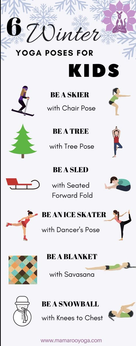 Stretches For Kids, Fun Yoga Poses, Preschool Yoga, Dancers Pose, Kids Yoga Classes, Family Yoga, Childrens Yoga, Winter Yoga, Kids Yoga Poses