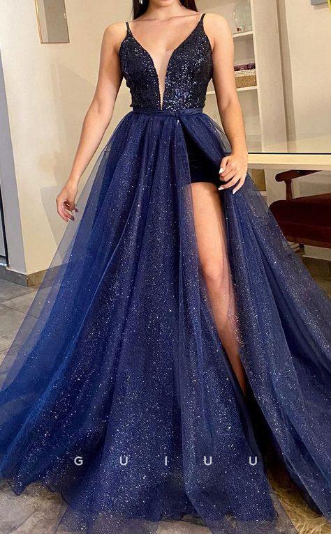 Evening Dresses – Page 4 – GUIUU Split Prom Dresses, Robes Glamour, Detachable Skirt, Skirt Tulle, Princess Prom Dresses, Ball Gowns Princess, Beach Wedding Dress Boho, Long Sleeve Prom, Glamorous Dresses