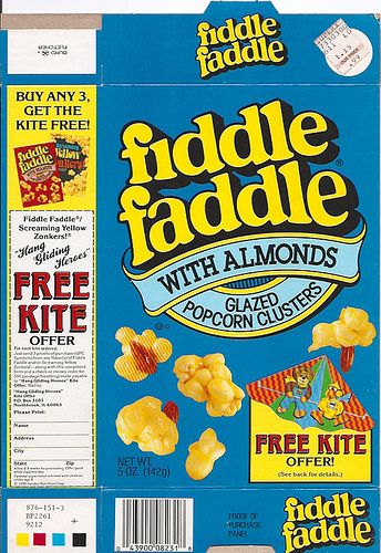 1990 Fiddle Faddle with Almonds Box Front Fruitopia 90s, 90s Toy Packaging, 1990 Graphic Design, 90s Packaging, Vintage Packaging Design, Fiddle Faddle, Box Poster, Desain Buklet, 90s Design