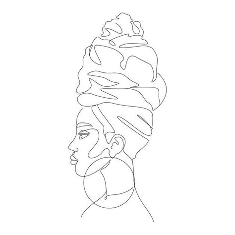 Drawing Of A Woman Face, Free Outline Drawings, Female Outline Drawing, Outline Art Simple Line Drawings, Afro Line Art, One Line Art Woman Face, One Line Drawing Woman Face, Line Drawing Ideas, Female Outline