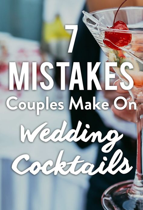 7 Mistakes Couples Make On Wedding Cocktails To make your wedding the best one ever, try to avoid these common mistakes couples make on wedding cocktails. #wedding #honeymoon #bride #groom #bridesmaids #weddingreception #weddingfashion #weddinggowns #weddinghairstyles #weddinggown #bridal #bridalhair Unique Wedding Songs, Cocktail Cake, Asian Wedding Photography, Cocktail Wedding Reception, Simple Bride, Specialty Cocktail, Happy Wedding Day, Budget Friendly Wedding, The Wedding Singer