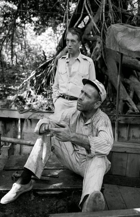 Director John Huston and Humphrey Bogart during filming of The African Queen, 1951. - Imgur Bogie And Bacall, Bogart And Bacall, John Huston, Noir Movie, Fritz Lang, Katharine Hepburn, Lauren Bacall, Humphrey Bogart, Bette Davis