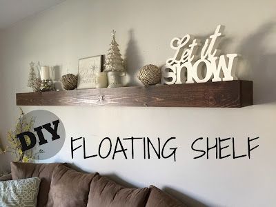 DIY Floating Shelf (in *3* easy steps!) | Rachel & Co. Floating Shelf Behind Couch, Floating Shelf Over Couch, Shelf Over Couch, Shelves Over Couch, Shelf Above Tv, Shelf Above Couch, Styling Shelf, Diy Floating Shelf, Shelves Above Couch