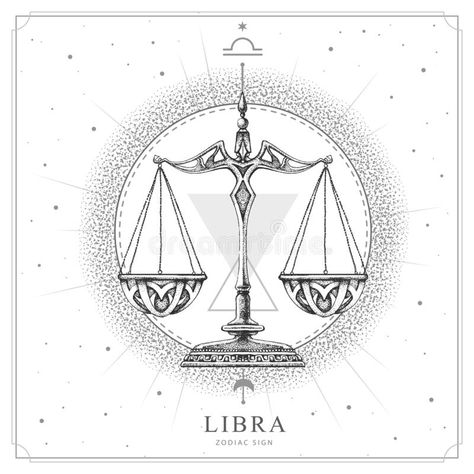 Illustration about Modern magic witchcraft card with astrology Libra zodiac sign. Realistic hand drawing scales vector illustration. Illustration of esoteric, horoscope, orbit - 176916558 Libra Scale Drawing, Libra Sketch Drawings, Libra Zodiac Drawing, Balance Scale Drawing, Libra Drawings, Libra Art Drawing, Astrology Sketches, Libra Sketch, Libra Scales Drawing