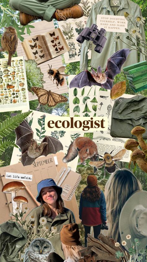 Environmental Science Major, Environmental Scientist, Granola Girl Aesthetic, Wildlife Biologist, Nature Collage, Granola Girl, Arte Sketchbook, Wildlife Nature, Zoology