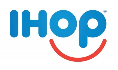 Makes a smiley face because breakfast is a good way to start your day, and also has bold letter suggesting it will make you full. Ihop Logo, International House Of Pancakes, Ihop Pancakes, Bad Logos, Birthday Freebies, Restaurant Logo, Twitter Profile, Restaurant Offers, Logo Food