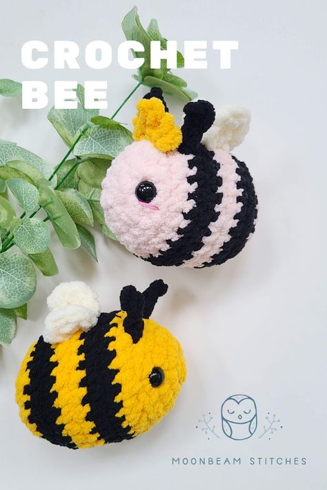 Crochet Amigurumi Free Pattern, Crochet Bees, Crochet Blanket Yarn, Yarn Animals, Crochet Stuffies, Bee Crochet, Crochet Toys Free Patterns, Crochet Toys Free, Easy Crochet Animals