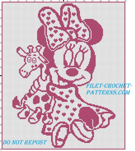 Filet crochet baby blanket with Disney baby Minnie with giraffe Filet Crochet Baby Blanket, Marque-pages Au Crochet, Crochet Alphabet, Trendy Baby Blankets, Crochet Patterns Filet, Filet Crochet Charts, Crochet Disney, Fillet Crochet, Crochet Dragon