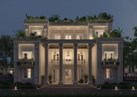 Small Villa Exterior Design, Aparna Kaushik, Classical Building, Luxury Architecture, Small House Elevation Design, Classic House Exterior, Modern Villa Design, Classic House Design, Edwardian House