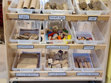 Loose Parts Classroom Set Up, Loose Parts Construction Area, Loose Parts Display, Loose Parts Shelf, Loose Parts Storage Ideas, Loose Parts Center, Loose Parts Organization, Loose Parts Area, Loose Parts Preschool