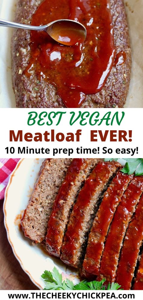 Vegan Meatloaf Recipe, Ella Vegan, Vegetarian Meatloaf, Meatloaf Burgers, Gluten Free Meatloaf, Vegan Meatloaf, Vegan Gravy, Impossible Burger, Vegan Main Dishes