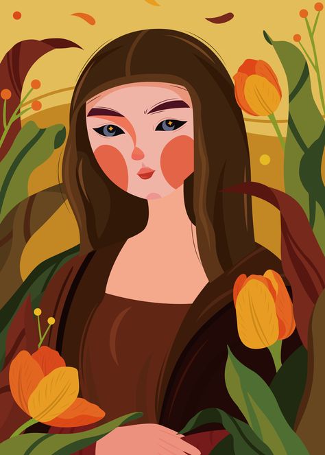 Mona Lisa Cartoon, Mona Lisa Illustration, Mona Lisa Art, Aesthetic Wall, Keith Haring, Beautiful Nature Scenes, Nature Scenes, How To Do Yoga, Made By Me