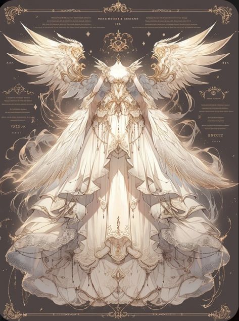 Angel Clothes Drawing Male, Fantasy Angel Outfit, Angelic Outfits Drawing, Angelic Clothes Drawing, Angel Outfit Drawing, Anime Angel Goddess, Dreamy Gowns, Dance Like This, Heaven Art