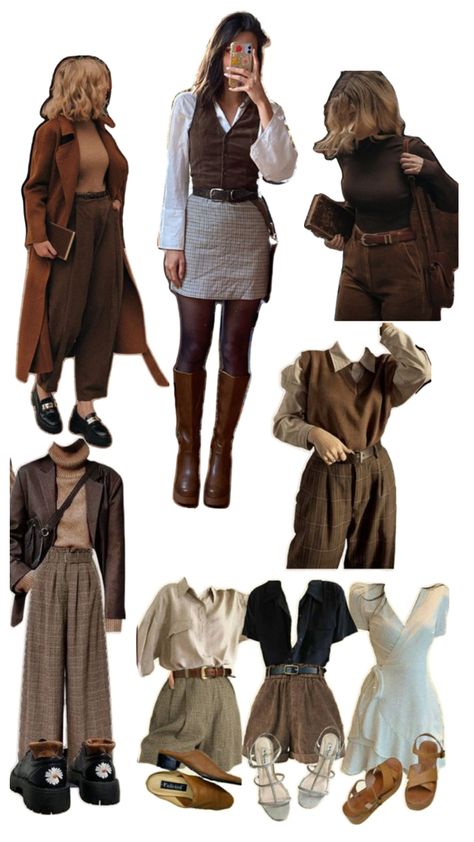 Female Dark Academia Outfit, Female Dark Academia, Dark Academia Female, Sweden Clothes, Autumn Dark Academia, Earth Tone Fashion, Dream Asthetic, Earth Tone Outfits, Autumn Moodboard