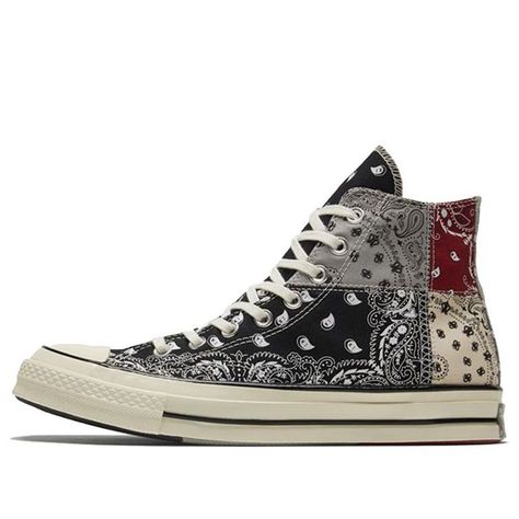 Converse Offspring x Chuck 70 High 'Paisley Patchwork' Offspring Paisley Black Canvas Shoes/Sneakers Crowd Drawing, Black Canvas Shoes, Men's Converse, Converse Chuck 70, Chuck 70, Converse Sneakers, Womens Converse, Black Canvas, Chuck Taylor All Star