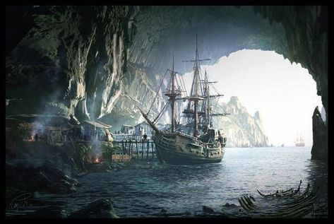 Pirate Island, Pirate Boats, Navi A Vela, Bateau Pirate, Old Sailing Ships, Pirates Cove, Pirate Art, Ship Paintings, Pirate Life