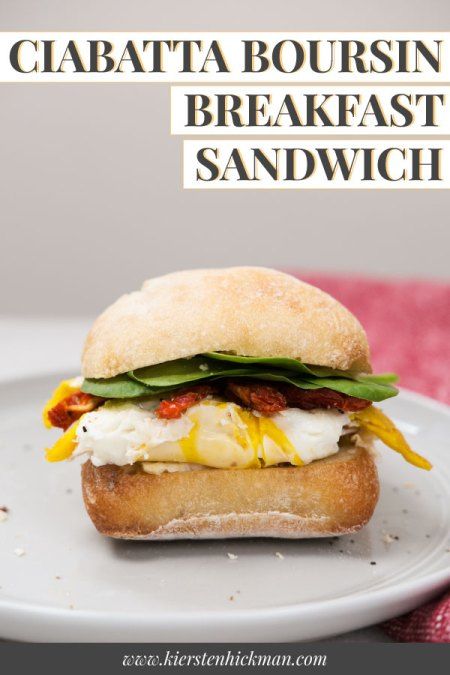 Take your breakfast up a notch with this five-ingredient ciabatta breakfast sandwich—made with creamy Boursin cheese! #breakfastsandwich #ciabatta #breakfastideas #breakfastrecipes #fiveingredient #5ingredient #fiveingredientrecipes #breakfastsandwichrecipe #boursincheese #boursin Ciabatta Breakfast Ideas, Ciabatta Breakfast, Saturday Breakfast Ideas, Breakfast Salads, Brunch Sandwich, Healthy Breakfast Sandwich, Ciabatta Roll, Breakfast Sandwich Recipes, Boursin Cheese