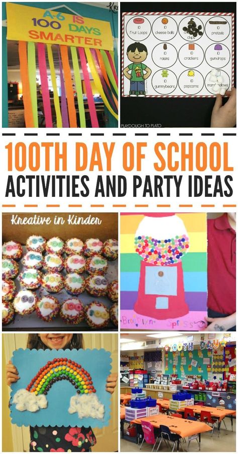 100th Day of School Activities and Party Ideas! These are great for preschool, kindergarten, and older kids, too! - Kreative in Life 100th Day Of School Ideas, 100 Days Of School Project Kindergartens, 100th Day Of School Activities, 100 Días De Clases, 100th Day Of School Crafts, 100s Day, 100 Day Of School Project, 100 Day Celebration, Back To School Crafts