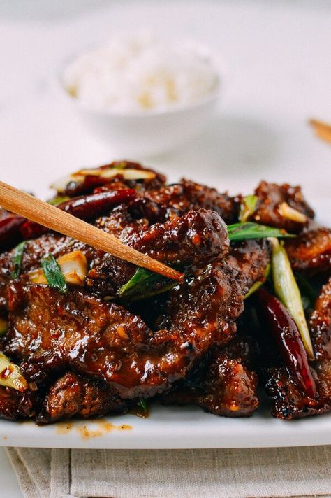 This Mongolian Beef recipe is a crispy homemade version that's less sweet and more flavorful than most. It's one of our most popular recipes for a reason! Source: thewoksoflife.com Mongolian Beef Recipe, Beef Food Recipes, Mongolian Beef Recipes, Asian Beef, Mapo Tofu, Mongolian Beef, Beef Recipe, Asian Foods, Most Popular Recipes