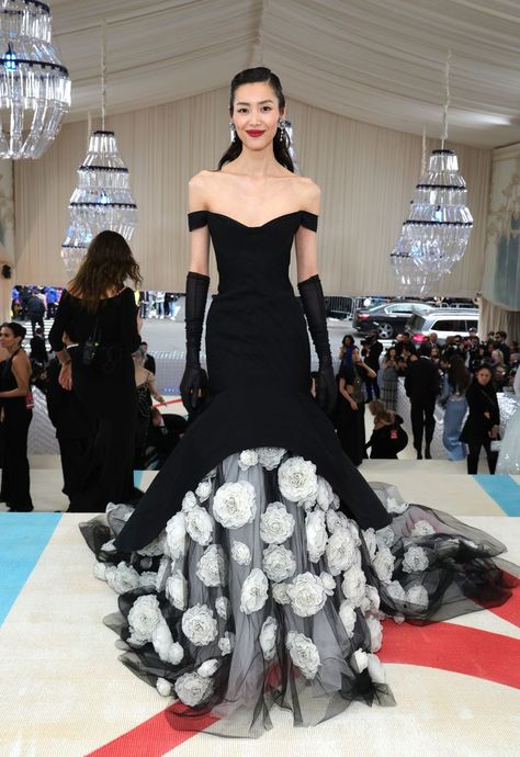 Black Off Shoulder Dress, Met Gala Dresses, Liu Wen, Met Gala Red Carpet, British Fashion Awards, Red Carpet Gowns, Penelope Cruz, White Gowns, Emily Ratajkowski