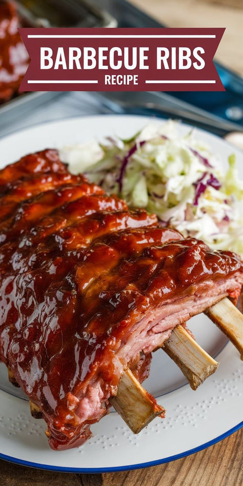 These Barbecue Ribs are tender, juicy, and full of smoky flavor! Coated in a sweet and tangy barbecue sauce, they’re slow-cooked to perfection for a mouthwatering meal. Barbecue Ribs In The Oven, Barbecued Ribs, Barbecue Ribs Recipe, Barbecue Pork Ribs, Barbecue Ribs, Ribs Recipe, Bbq Ribs, Mouth Watering Food, Rib Recipes