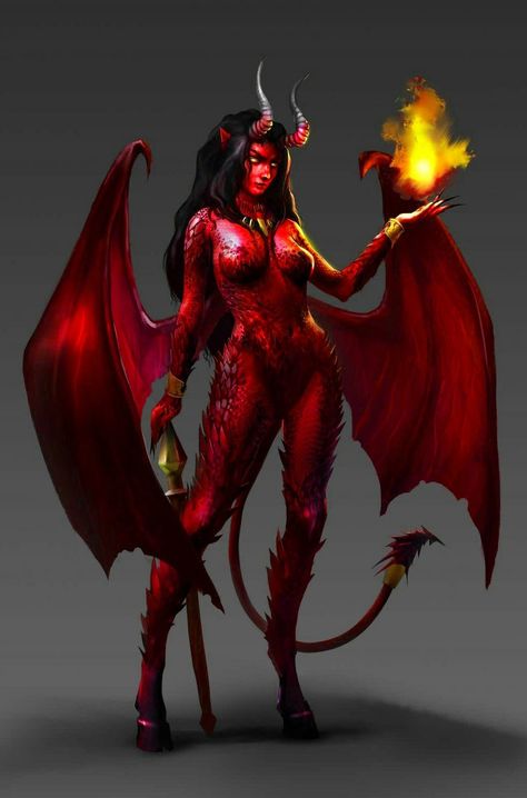 She Devil Scubbus Demon, Demon Woman Art, Demoness Succubus, Red Succubus, Demonic Woman, Succubus Art, Female Devil, Demon Woman, Female Demon