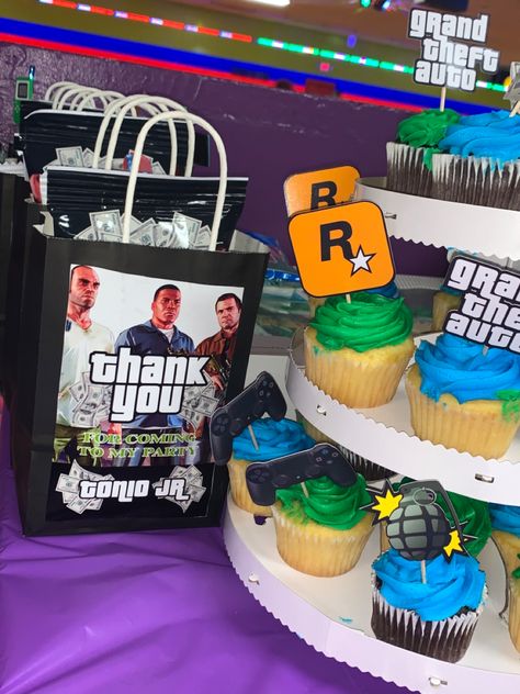 Grand Theft Auto Birthday Party, Gta Themed Party, Gta Birthday Party, 5 Birthday Theme, Jordan Logo Wallpaper, 5 Birthday, Hair Photography, 11th Birthday, Birthday Games