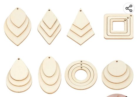 Earrings Supplies, Craft Ornaments, Earring Making Supplies, How To Make Christmas Tree, Earring Kit, Diy Earring, Paper Earrings, Wooden Shapes, Making Earrings