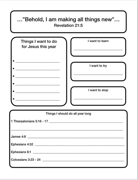 New Year Bible Study For Kids, Youth Group New Years Lesson, New Years Youth Group Lessons, New Year’s Resolution For Kids, New Year’s Resolution Activities For Kids, Christian New Year Resolution, New Years Sunday School, New Year’s Resolutions For Kids, New Year For Kids Activities