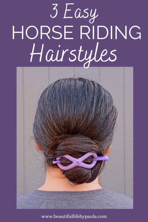 Easy horse riding hairstyles for long hair (with variations of each) that are quick, simple, and comfortable! Ponytail, French Braid Ponytail, Tucked French Braid, Classic bun, Nautilus bun, 3-strand braid and more! Nautilus Bun, Horse Riding Hairstyles, Riding Hairstyles, Equestrian Hairstyles, Types Of Buns, Classic Bun, 50 Hairstyles, French Braid Ponytail, Braid Ponytail