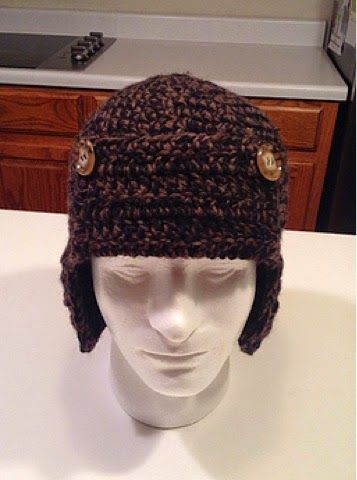 Trapper Hat Crochet, Trapper Hat Pattern, Crochet Earwarmers, Crocheted Shawls, Boys Hats, Crochet Mens Hat, Crochet Men, Men Crochet, Hat Patterns Free