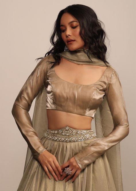 Brown Custom Organza Silk Designer Blouse, Square Neckline And Full Sleeves Ready to wear Blouse Golden Blouse Design, Golden Blouse Designs, Full Sleeves Blouse Designs, Latest Saree Blouse, Golden Blouse, Full Sleeves Design, Blouse Necklines, Saree Blouses Online, Full Sleeve Blouse