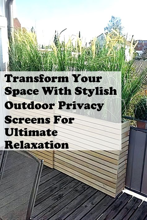 Create your personal oasis with stylish outdoor privacy screens that enhance your space and provide ultimate relaxation. Discover various designs and materials that not only shield you from prying eyes but also elevate your outdoor decor. Whether you seek tranquility on your patio or a serene garden retreat, these outdoor privacy screens offer both functionality and aesthetic appeal. Transform your outdoor area into a peaceful haven today. Outdoor Privacy Ideas, Porch Privacy, Outdoor Privacy Screens, Bungalow Ideas, Privacy Ideas, Balcony Privacy, Serene Garden, Garden Retreat, Sun Porch