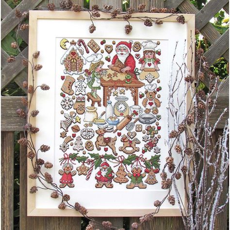 Herrschners® Cookie Sampler Counted Cross-Stitch Kit Baking Cross Stitch, Angels Christmas, Holiday Symbols, Free Pattern Download, Mosaic Kit, Yarn Accessories, Gifts For A Baker, Aida Cloth, Stocking Tree