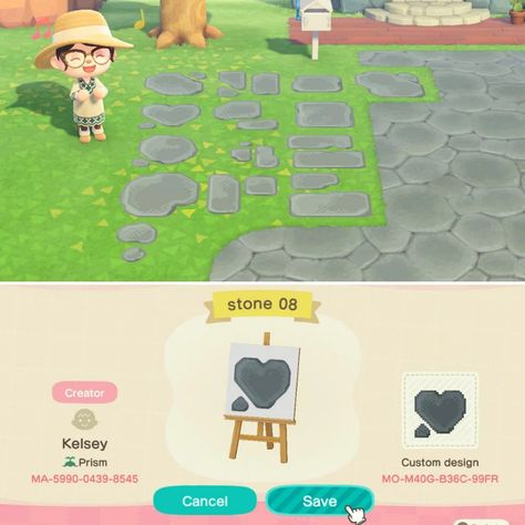 just another stepping stone path! : ACQR Stepping Stone Path, Stepping Stone Paths, Step Stones, Animal Crossing 3ds, Ac New Leaf, Animal Crossing Guide, Animal Crossing Wild World, Path Design, Qr Codes Animal Crossing